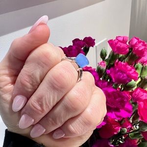 Purple stone Pomelatto style ring with rhinestones